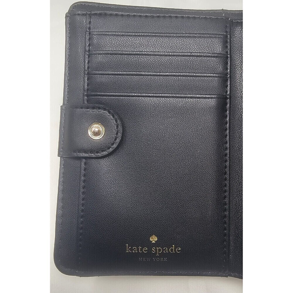 Kate Spade Grove Street Tellie Bifold Black Leather Wallet 5x3.5" - Picture 8 of 16